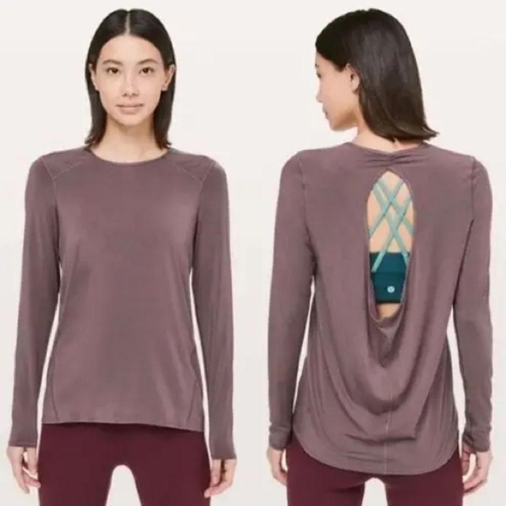 Lululemon timeless twist long sleeve mauve purple top s / m